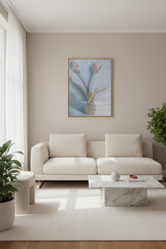 Blush Tulips in Soft Light