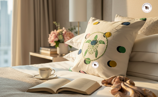 Embordered Green Turtle Pillow