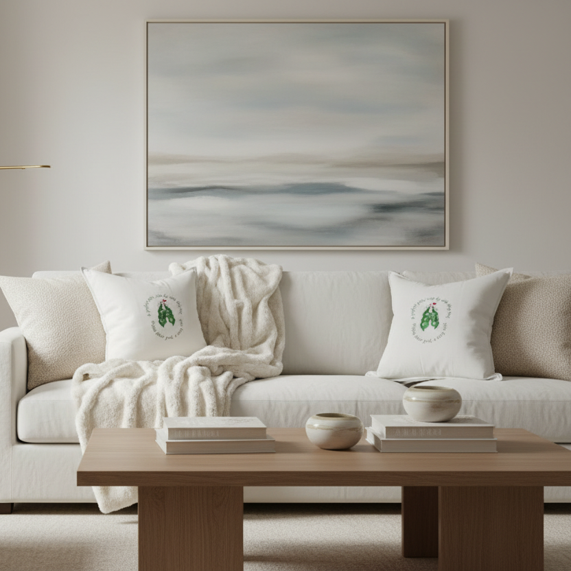 Embroidered Two Peas in Their Pods Pillow