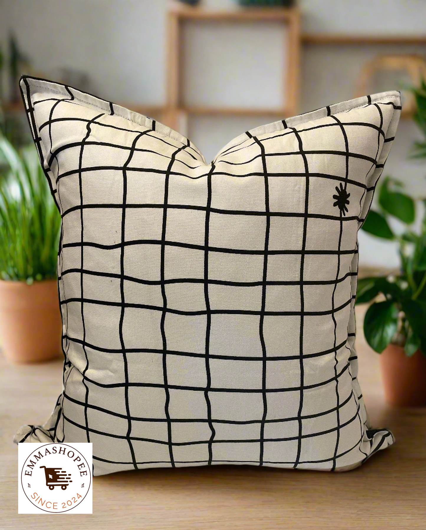 Embroidery "BOO!" Pillow cover