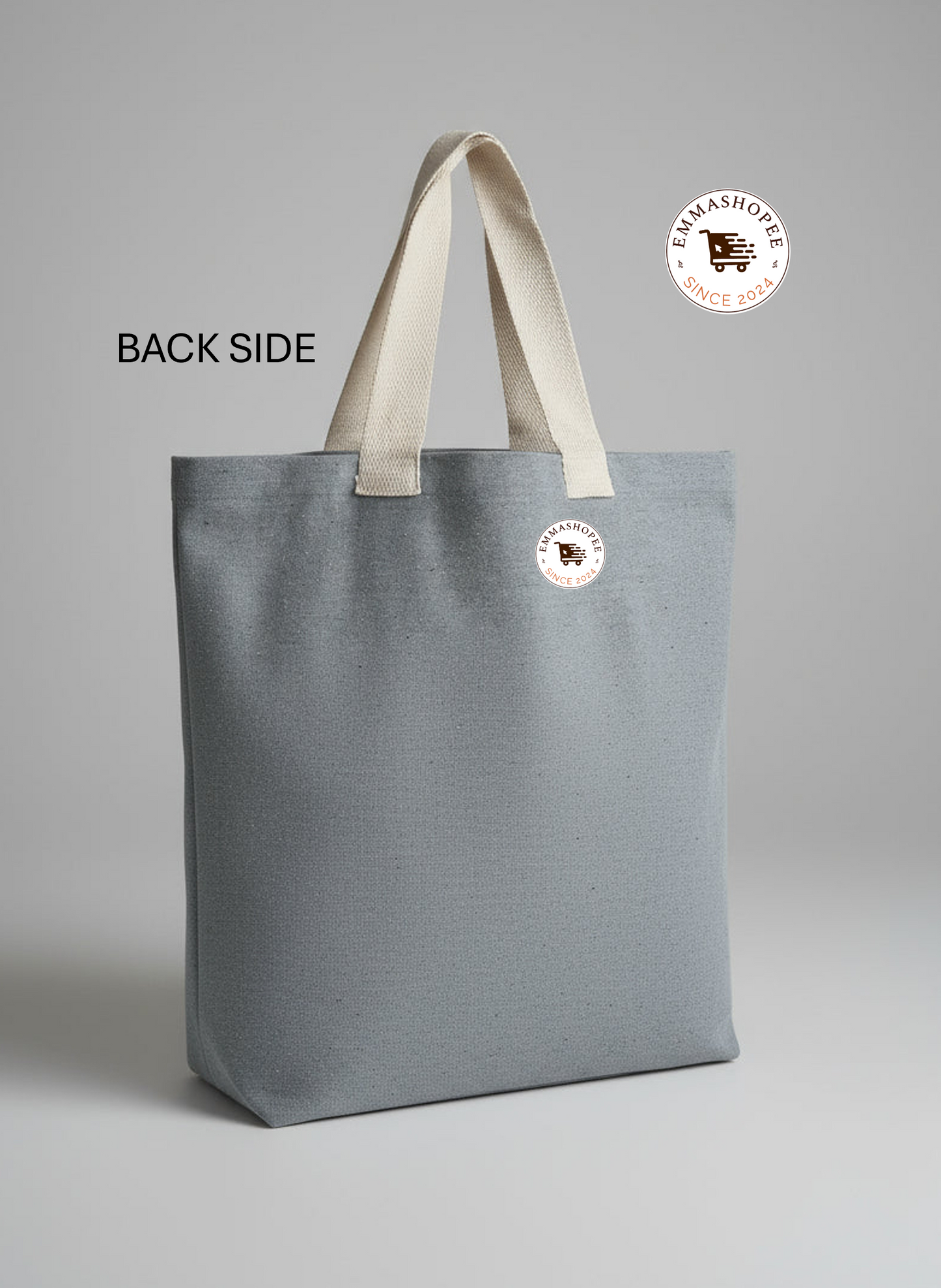 Custom Embroidery House Grey Recycle Cotton Canvas Tote