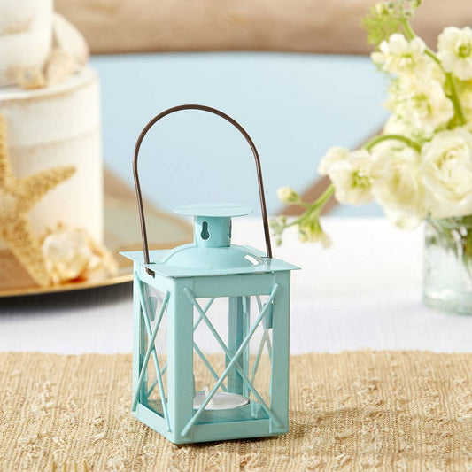 Teal Blue Mini-Lantern Tea Light Holder