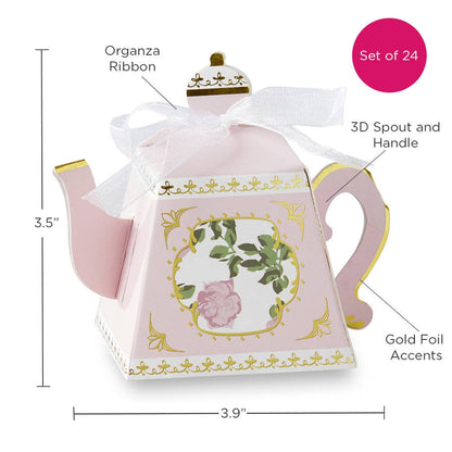 Tea Time Whimsy Teapot Favor Box - Light Pink