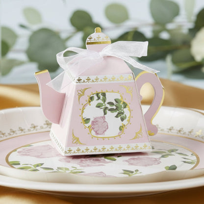 Tea Time Whimsy Teapot Favor Box - Light Pink
