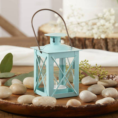Teal Blue Mini-Lantern Tea Light Holder