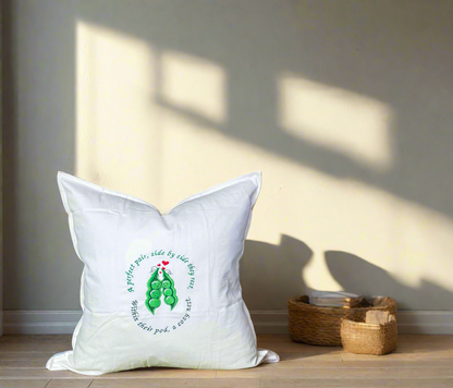 Embroidered Two Peas in a Pod Pillow