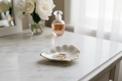 I DO Oyster Shell Ceramic Trinket Dish
