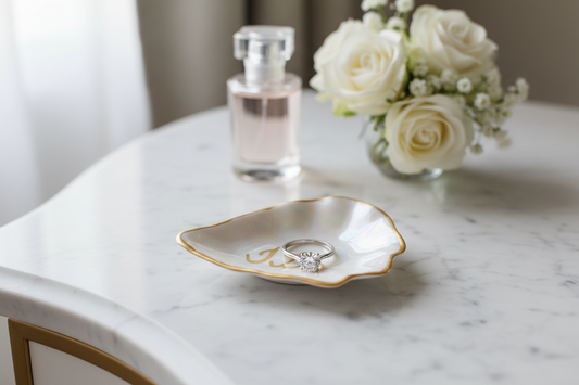I DO Oyster Shell Ceramic Trinket Dish