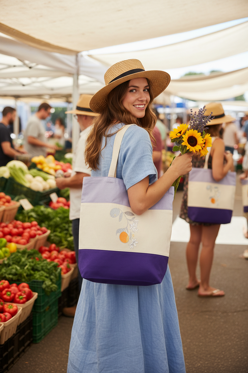 Etna Shimmer Sweet Oranges Tote