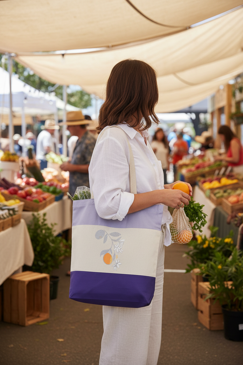 Etna Shimmer Sweet Oranges Tote