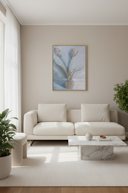 Blush Tulips in Soft Light