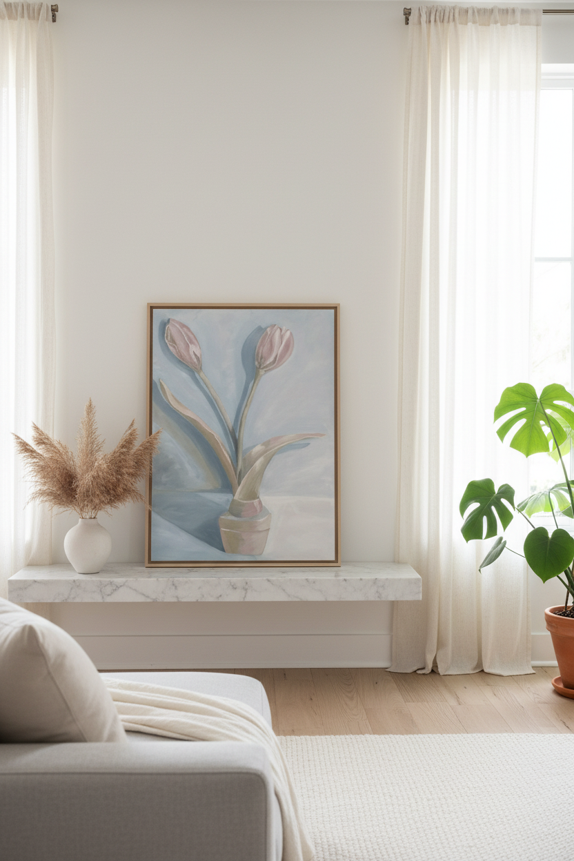 Blush Tulips in Soft Light