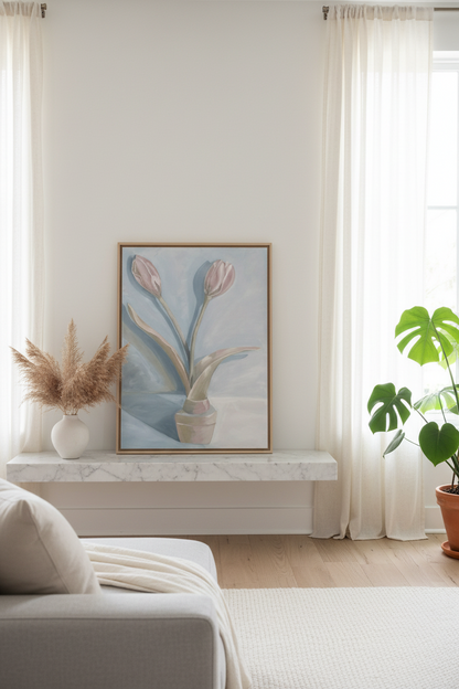 Blush Tulips in Soft Light