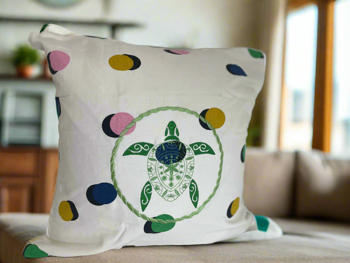 Embordered Green Turtle Pillow