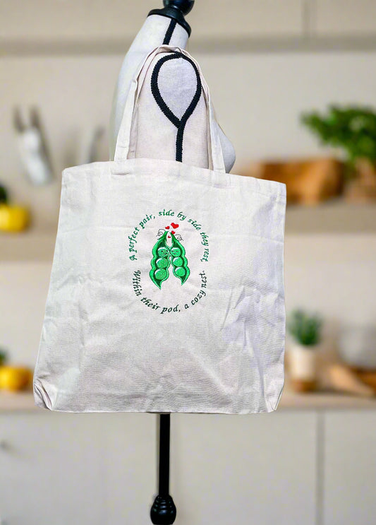 Two Peas in a Pod White Tote Bag