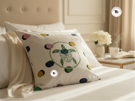 Embordered Green Turtle Pillow