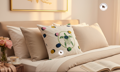 Embordered Green Turtle Pillow