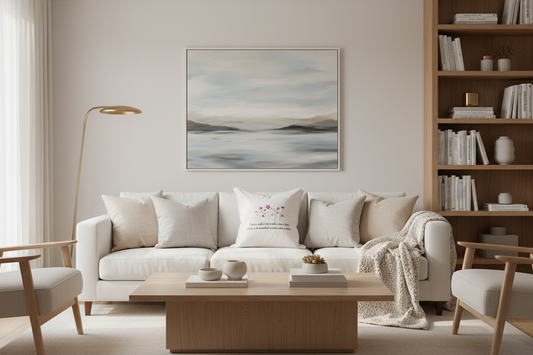 Mother’s Love Embroidery Pillow in White