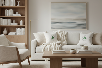 Embroidered Two Peas in a Pod Pillow