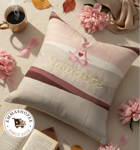 Embroidery "Namaste" Pillowcase