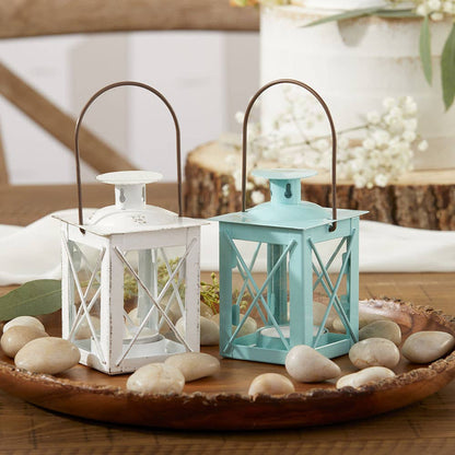 Teal Blue Mini-Lantern Tea Light Holder