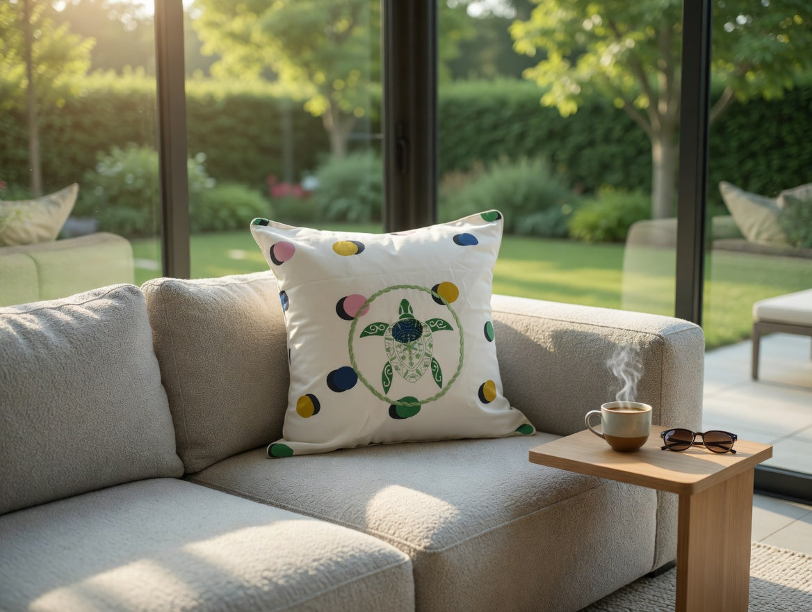 Embordered Green Turtle Pillow