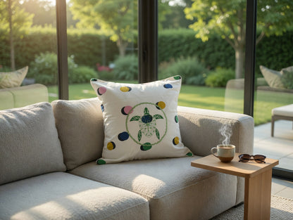 Embordered Green Turtle Pillow