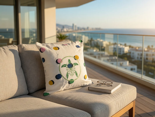 Embordered Green Turtle Pillow