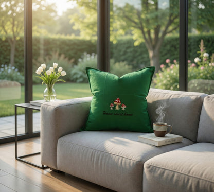 Home Sweet Home Mushrooms Pillow