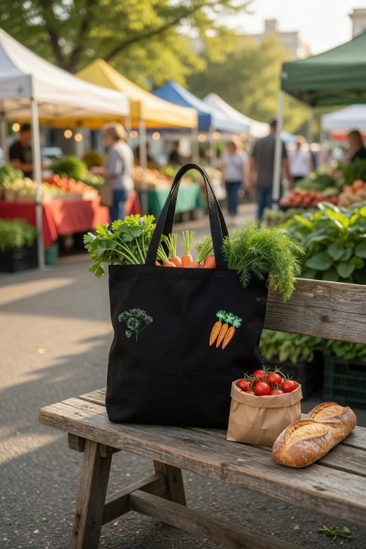 Carrot and Dill Black Tote Bag