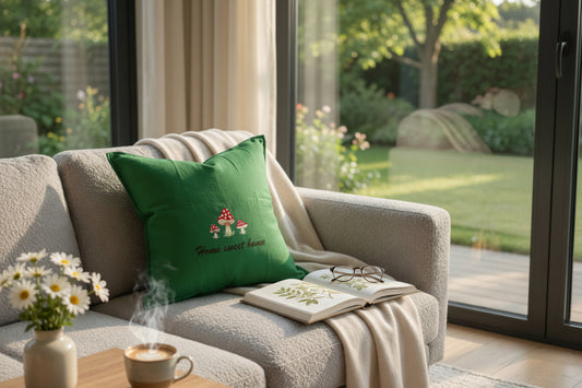 Home Sweet Home Mushrooms Pillow