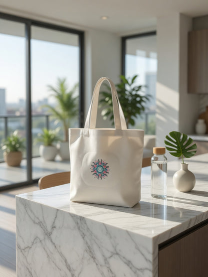 Mandala Large White Tote