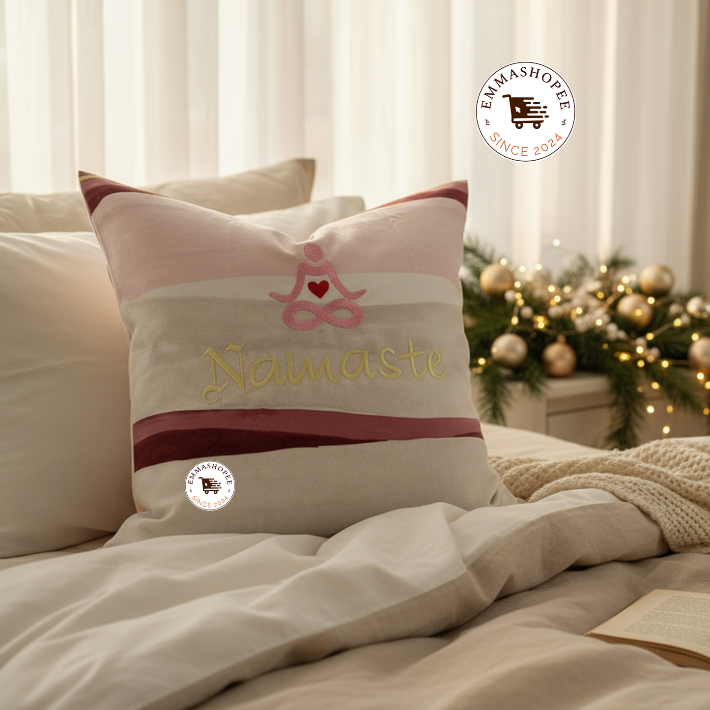 Embroidery "Namaste" Pillowcase