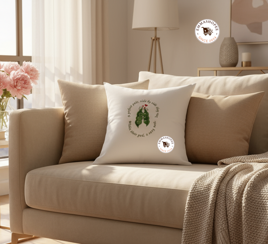 Embroidered Two Peas in a Pod Pillow