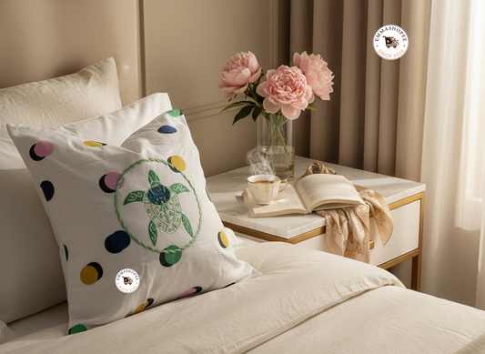 Embordered Green Turtle Pillow