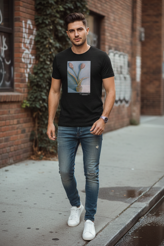 Blush Tulips in Soft Light Graphic T-Shirt