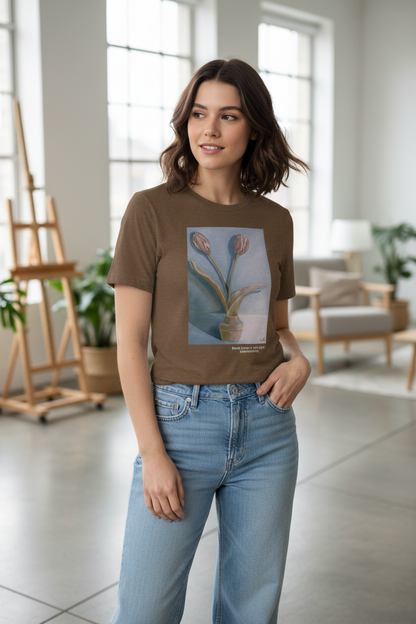 Blush Tulips in Soft Light Graphic T-Shirt