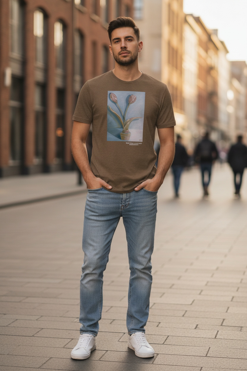 Blush Tulips in Soft Light Graphic T-Shirt