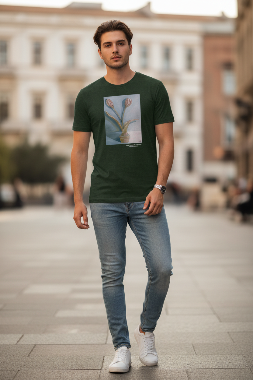 Blush Tulips in Soft Light Graphic T-Shirt