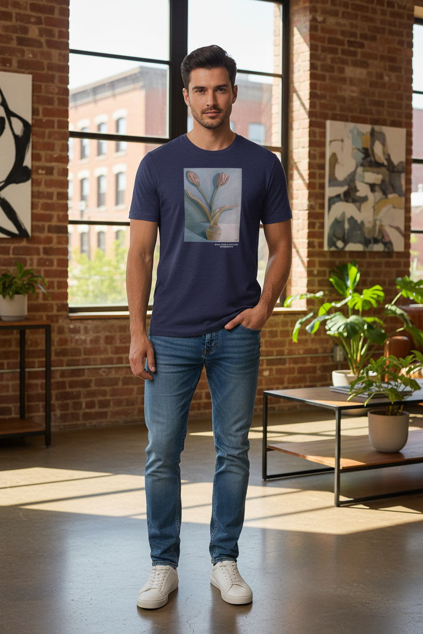 Blush Tulips in Soft Light Graphic T-Shirt
