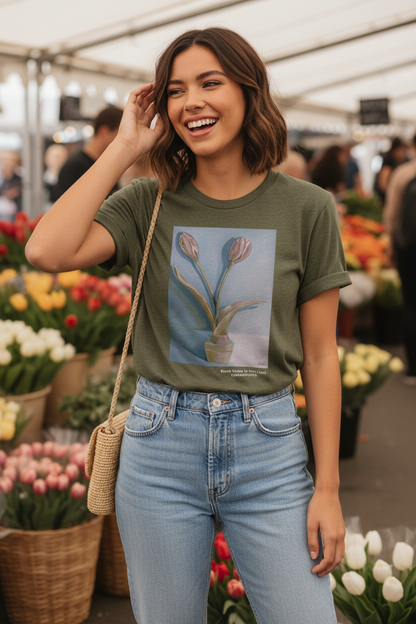 Blush Tulips in Soft Light Graphic T-Shirt